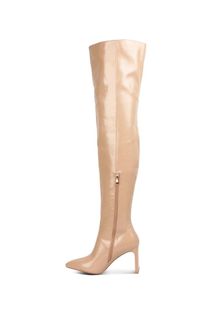 Block Heel Long Boots (Category: Boots) located in Manila. Submitted by rexanie (Listing ID 1375025906, Image 1). Description: Color: Beige Size: 38EU/7US/5UK Material: TPR Heel Height: 5.6CM - 7.5CM Toe Shape: Pointed Original Price: Php3,394.