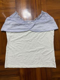 Cherry coke 紫色蕾絲白色上衣 Purple lace White Top64243380364033110