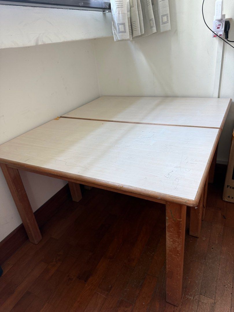 Children wooden study table (Category: Kids' Tables & Chairs) located in Singapore. Submitted by ranjini3mom (Listing ID 1374942357, Image 1). Description: Solid Wooden children table for 3 to 6 years old I have 2 pieces Each 7$ Take both for 10$ Self collect .