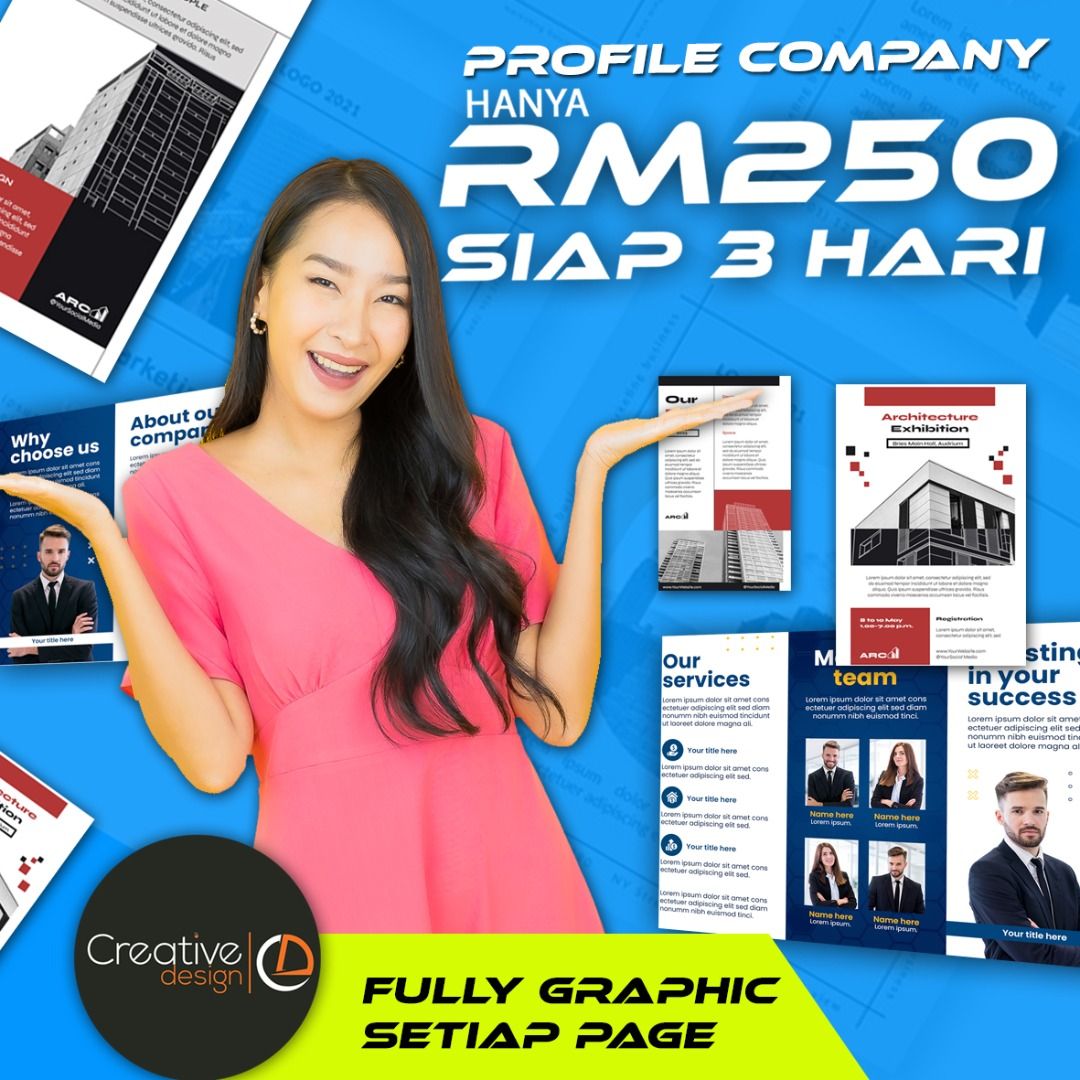 Company Profile (Category: Announcements) located in Kuala Lumpur. Submitted by creative_design (Listing ID 1374922935, Image 2). Description: 𝐏𝐑𝐎𝐅𝐈𝐋 𝐒𝐘𝐀𝐑𝐈𝐊𝐀𝐓 𝐏𝐑𝐎𝐅𝐄𝐒𝐈𝐎𝐍𝐀𝐋 – 𝐒𝐈𝐀𝐏 𝐃𝐀𝐋𝐀𝐌 𝟑 𝐇𝐀𝐑𝐈! 💥 NAK DAPAT TENDER? NAK TARIK PELABUR? Semuanya bermula dengan profil syarikat yang WOW! 💸 HANYA RM250 SAHAJA! 👉 Harga mampu milik – hasil macam syarikat juta-juta! 🎨 APA YANG ANDA DAPAT? ✅ Rekaan PENUH GAYA – moden