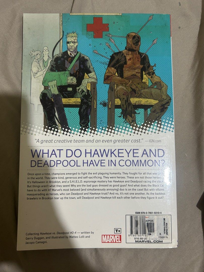 Deadpool and Hawkeye Comic (Category: Comics & Manga) located in Quezon City. Submitted by ginandtonio (Listing ID 1374958975, Image 2). Description: Written by Gerry Duggan, and illustrated by Matteo Lolli and Jacopo Camagni. Funny one-shot comic..