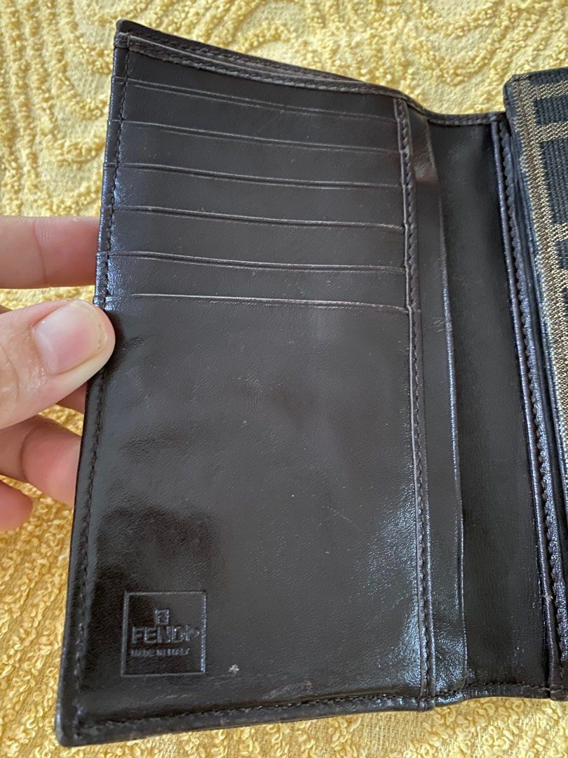 Fendi Zucca Trifold Wallet (Category: Luxury Bags & Wallets) located in Bulacan. Submitted by paocris16 (Listing ID 1374934416, Image 3). Description: Authentic canvas and leather fendi zucca wallet.