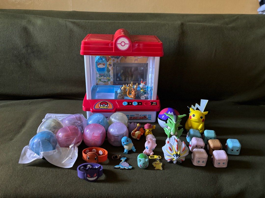 For sale pokemon figures bundle (Category: Figurines & Statues) located in Cebu City. Submitted by starcatchching (Listing ID 1374897833, Image 1). Description: ‼️For sale Pokemon bundle - Take All ✅Pokemon Pikachu Claw Crane Machine - as is what it is(5 coins included) ✅ Takara tomy A.R.T.S, with paper tag and capsules - brand new - 2 sets included ✅ and other anik anik ‼️TAKE ALL - 3.5K via jrs express ‼️DIBS NOW - PAY NOW - SHIP next day .