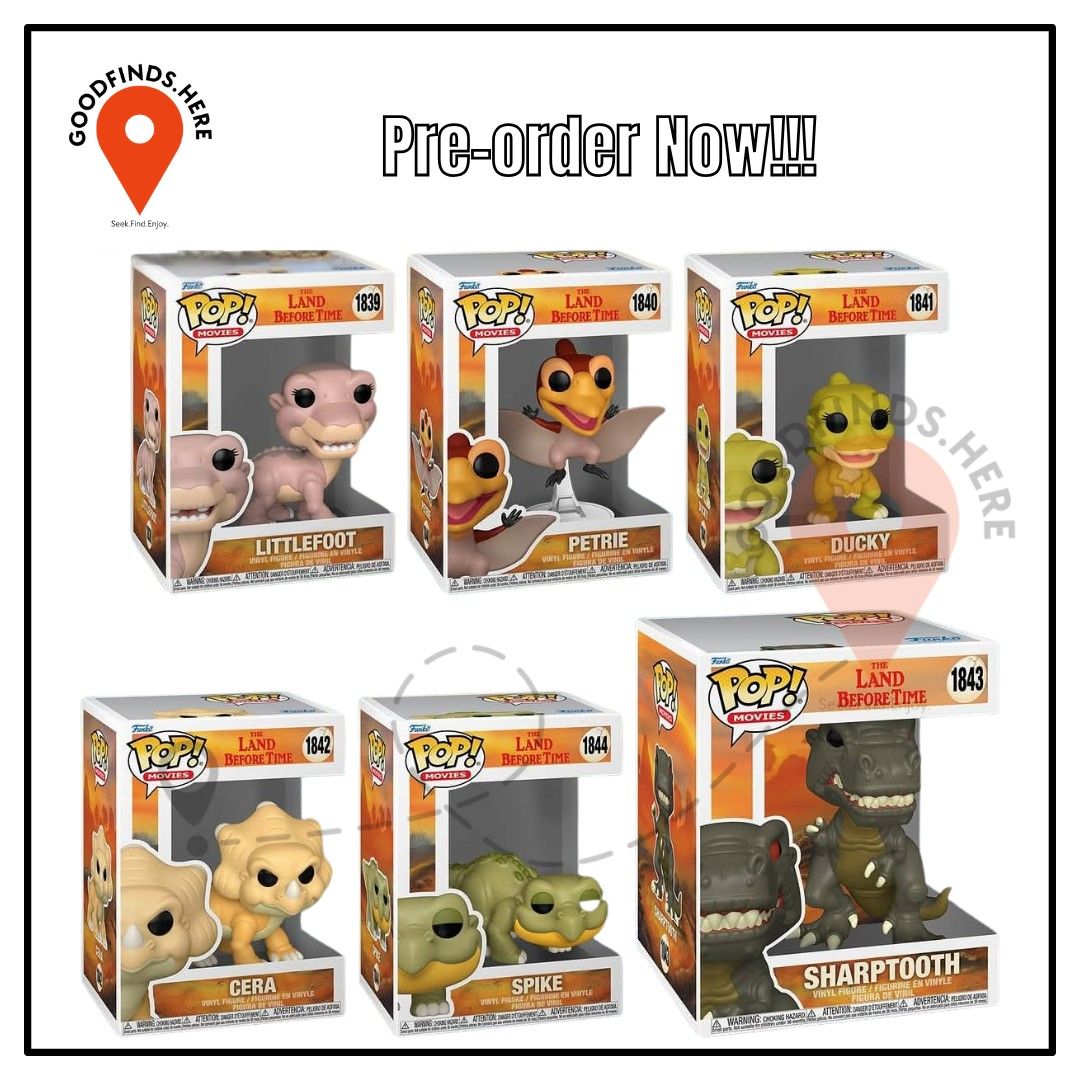 Funko The Land Before Time Preorder (Category: Designer & Blind Box Toys) located in Pasig City. Submitted by goodfinds.here (Listing ID 1375057395, Image 1). Description: ❗Funko The Land Before Time Preorder❗ ▪️Littlefoot ▪️Petrie ▪️Ducky ▪️Cera ▪️Spike ₱750 each / DP: 300 ▪️Sharptooth 6" ₱1,750/ DP: 500 ETA: Q3 2025 (subject for delay or to change without prior notice) DOWNPAYMENT is required to reserve slots ❗For Pre-order ONLY, No extra avail