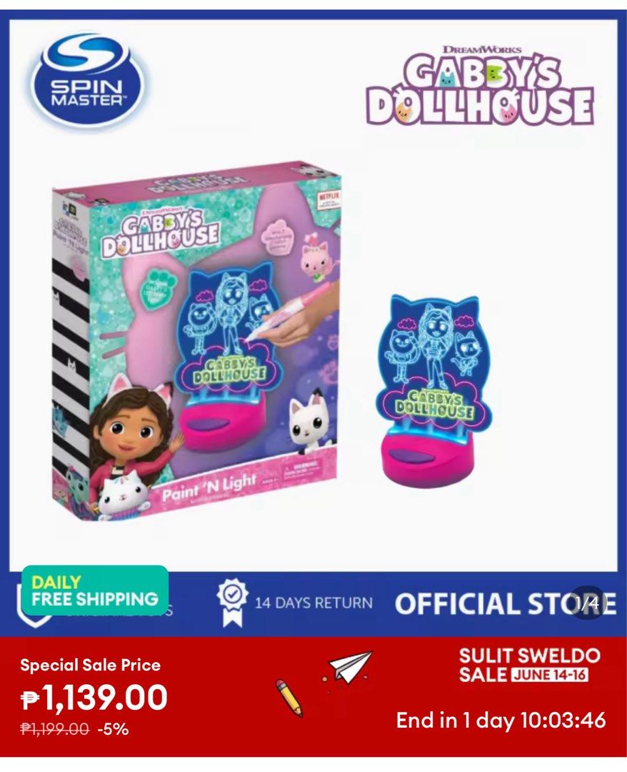 Gabbys dollhouse PAINT AND LIGHT (Category: Kids Toys) located in Manila. Submitted by stuffandthingsdeclutter (Listing ID 1374936290, Image 2). Description: .