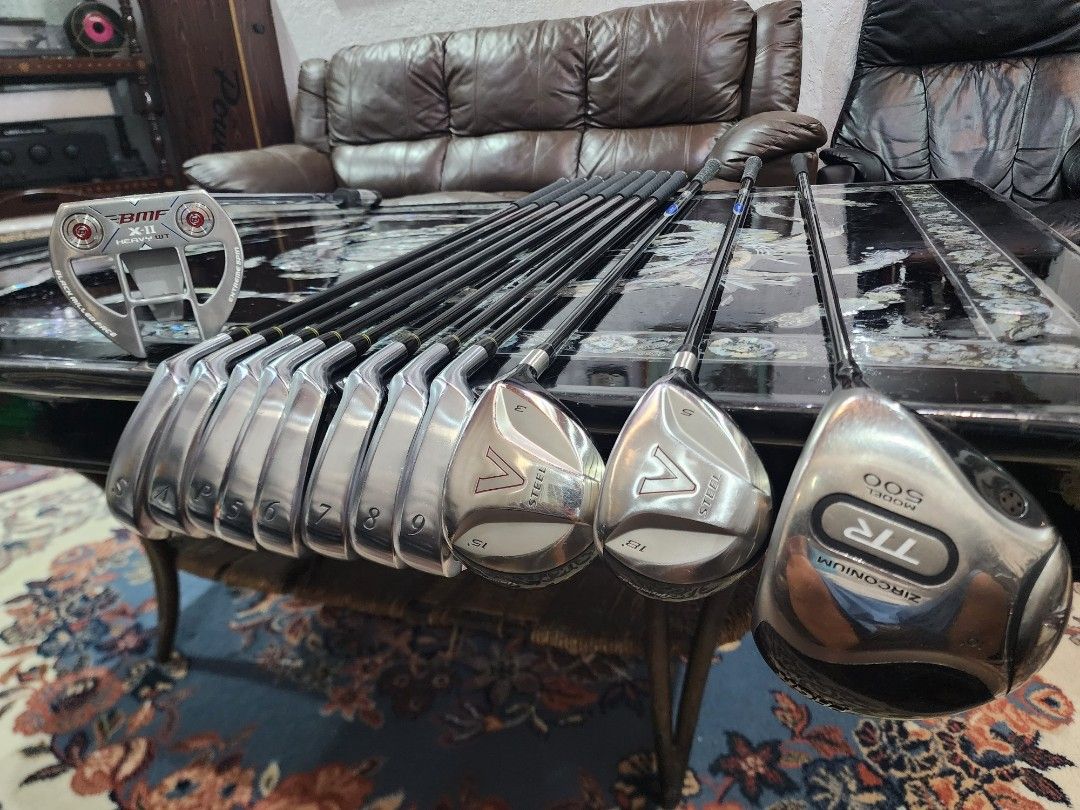 Golf Set (Category: Golf) located in Paranaque City. Submitted by manilagolfmarket (Listing ID 1375052252, Image 1). Description: For Sale Golf Set. PRGR Date 055 R flex graphite shaft irons. Taylor Made 3&5 woods PRGR TR driver BMF mallet putter bag included for only 15.8k pick up Bf Paranaque. Free shipping within MM..