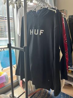 HUF all-black logo hoodies629776567074591125