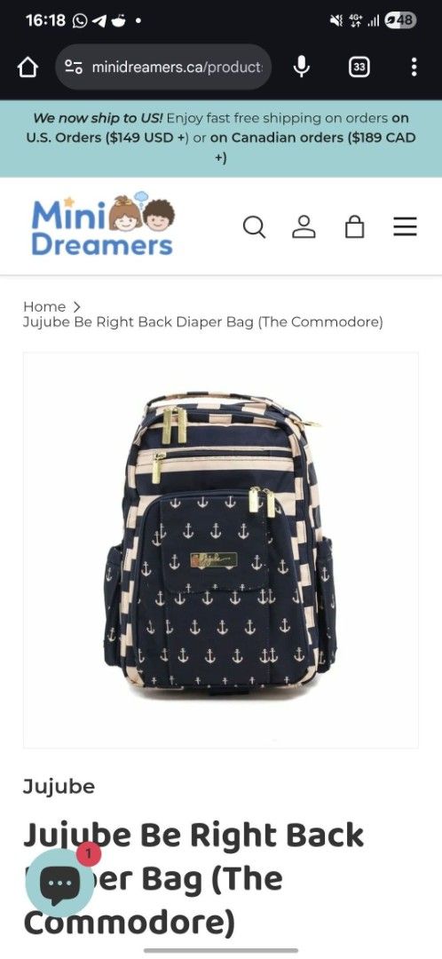 Jujube Be Right Back Diaper Bag (The Commodore ) (Category: Diaper Bags & Wetbags) located in Singapore. Submitted by marksimys (Listing ID 1374966383, Image 1). Description: .