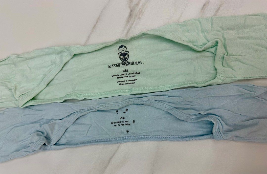 Little Warrior Eczema Protective Sleeve (Category: Babies & Kids Fashion) located in Singapore. Submitted by just_keep_swimming (Listing ID 1374908440, Image 2). Description: Little Warrior Protective Sleeve Size: 6 - 9 month Material: bamboo Defects: fabric is worn out at the hands cover area (see photo). Still functional and covers all itchy fingers to prevent scratching Get both at $9. Retail each $30 https://littlewarriors-sg.com/collections/