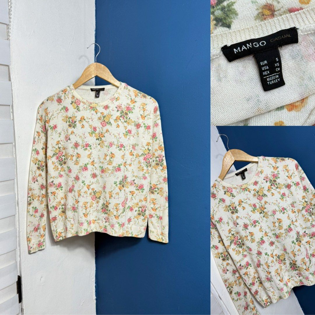 Mango floral pullover (Category: Longsleeves) located in Pasig City. Submitted by trendapparelph (Listing ID 1374949945, Image 1). Description: Small to Medium Frame .