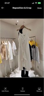 韓國東大門氣質白色ruffle雪紡氣質吊帶顯瘦長裙ops64246018883969110