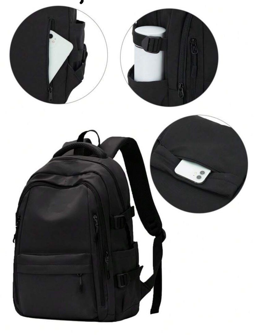 School Travel Backpack Laptop (Category: Backpacks) located in Cavite. Submitted by randomyseller (Listing ID 1374937170, Image 2). Description: Bought from shein dont hse it anymore cuz my parents gave me a new backpack SUPER DURABLE GOT IT FOR ONE MONTH AS A GIFT Waterproof sya🙏🏻🙏🏻 good fabric no damage good quality good for school or work.