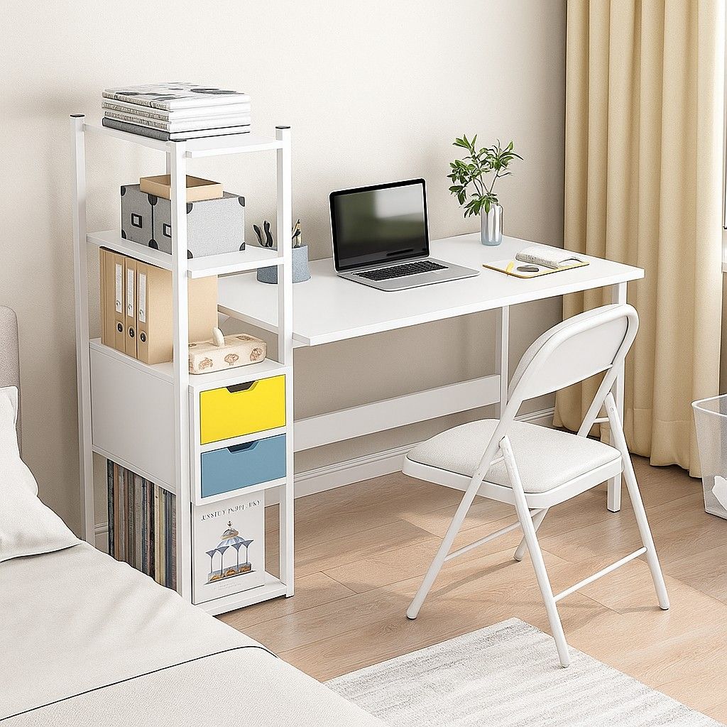 Study Desk With Shelf | Writing Table With Drawers | Laptop Table With ...