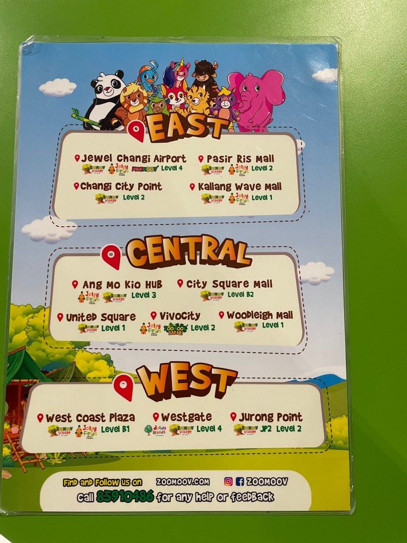 ZooMoov Ride Tickets 10 pcs for $15 (Category: Toys & Games) located in Singapore. Submitted by stridyhg (Listing ID 1375026485, Image 2). Description: Selling 10 x zoomoov ride tickets at $15 valid at all locations listed in 2nd picture with no expiry date. Have more than 10 cards available Price negotiable for keen buyers or buying more than 10 tickets .