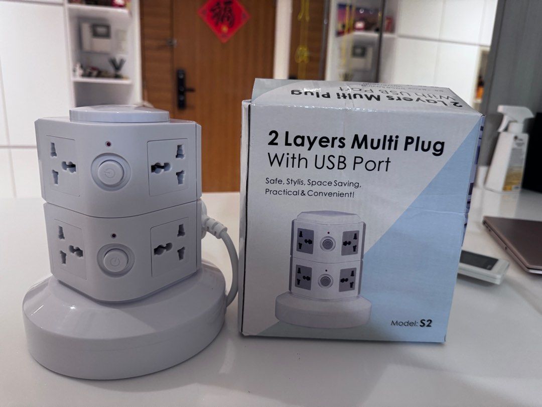 2 layers multi plug (Category: Electrical, Adaptors & Sockets) located in Singapore. Submitted by karengrace1009 (Listing ID 1375206594, Image 3). Description: 8 multi plug .