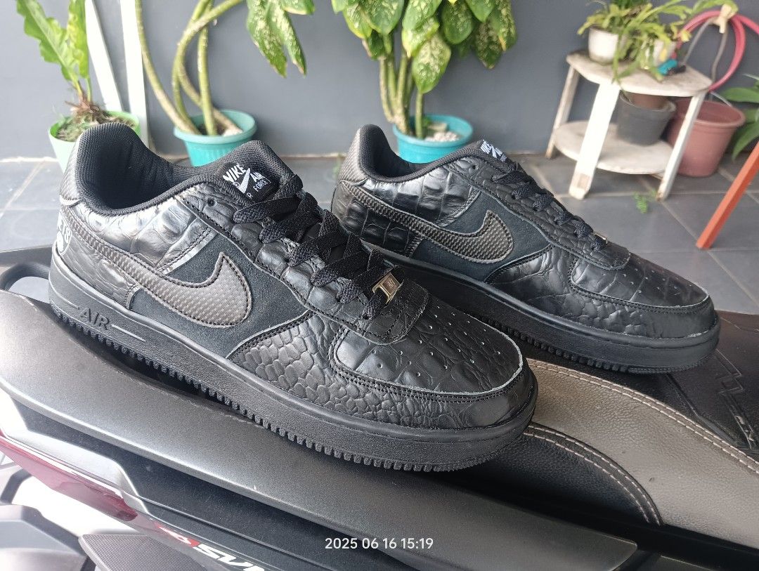 2ndBranded NIKE AF1 BLACK CROC X NETS SIZE VIET, Fesyen