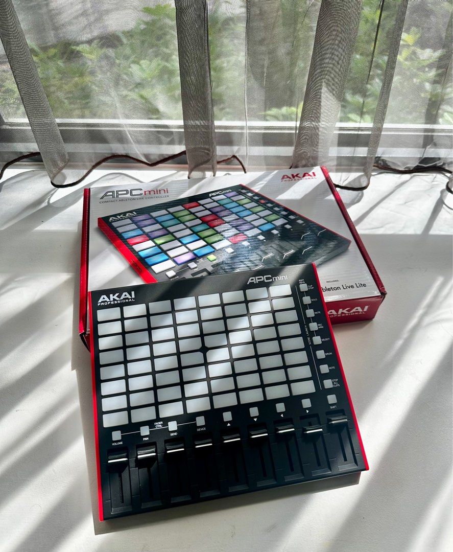 AKAI Professional APC Mini MK2 - USB MIDI Pad Controller for Clip Launching with Ableton Live Lite, 64 RGB Pads, Drum and Note Mode and MIDI Mixer (Category: Other Audio Equipment) located in Singapore. Submitted by usernoname2 (Listing ID 1375231781, Image 1). Description: The APC Mini mk2 clip launching controller for Ableton Live is the ultimate compact solution for music creation in any environment. APC Mini mk2 delivers dynamic control of yo