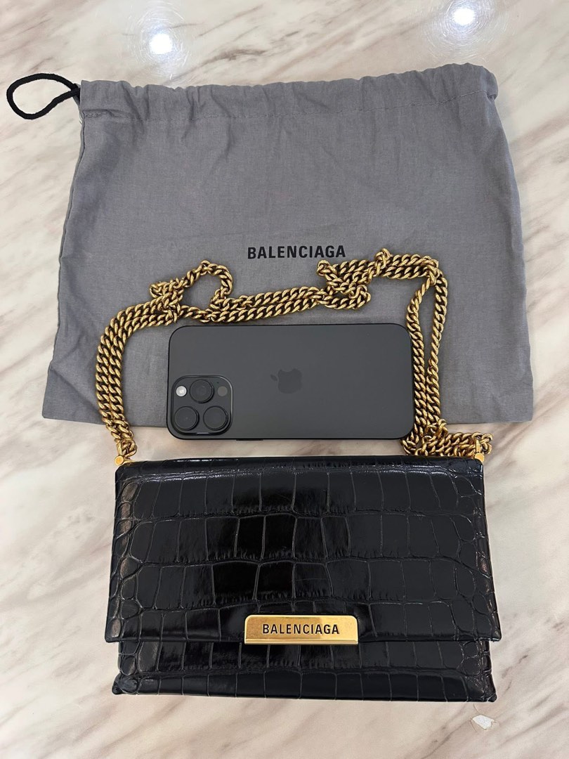 Authentic Balen Triplet Crocodile Embossed bag, Luxury, Bags & Wallets ...