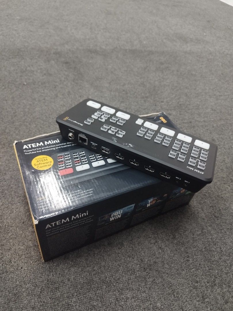 Blackmagic Design ATEM Mini Pro (Category: Other Audio Equipment) located in Singapore. Submitted by fathirahathirah (Listing ID 1375095034, Image 2). Description: Blackmagic Design ATEM Mini Pro – $470 ✅ Excellent condition | 🔌 Fully functional | 🎥 Ideal for streaming, live production Looking to sell my Blackmagic ATEM Mini Pro, used lightly and always kept in a safe, smoke-free environment. Key Features: 4 HDMI inputs for multi-camera streami