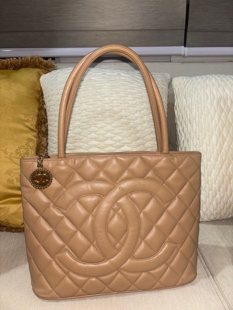 Chanel Medallion Beige (Category: Luxury Bags & Wallets) located in Quezon City. Submitted by icequizon (Listing ID 1375228054, Image 2). Description: 100% authentic Excellent condition No inclusions Bag only! Beige color Holo sticker still attached Slightly negotiable .