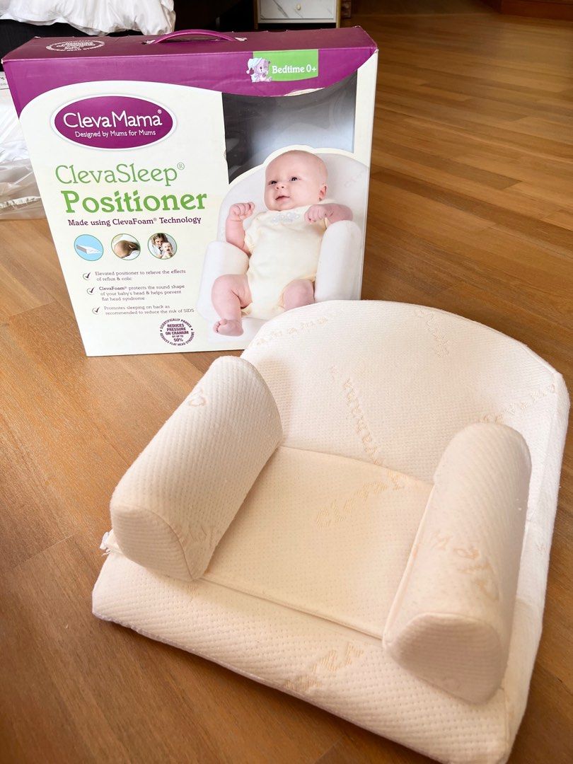 Clevamama Sleep Positioner (Category: Cots & Cribs) located in Singapore. Submitted by beerutcha (Listing ID 1375163004, Image 1). Description: Originally bought in 2021 for my first child, but only opened and used briefly in February 2025 for my second child. It had been kept in excellent condition and was used for just one month. There may be some light pilling on the fabric from the first wash. It can be carefully trimmed off if preferred, but