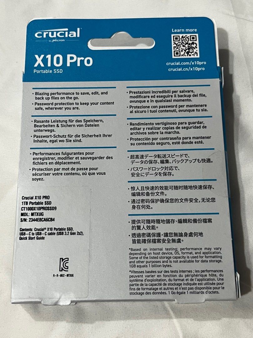 [BRAND NEW/ unopened ] Crucial X10 Pro 1TB USB-A Portable External SSD62863084965762111