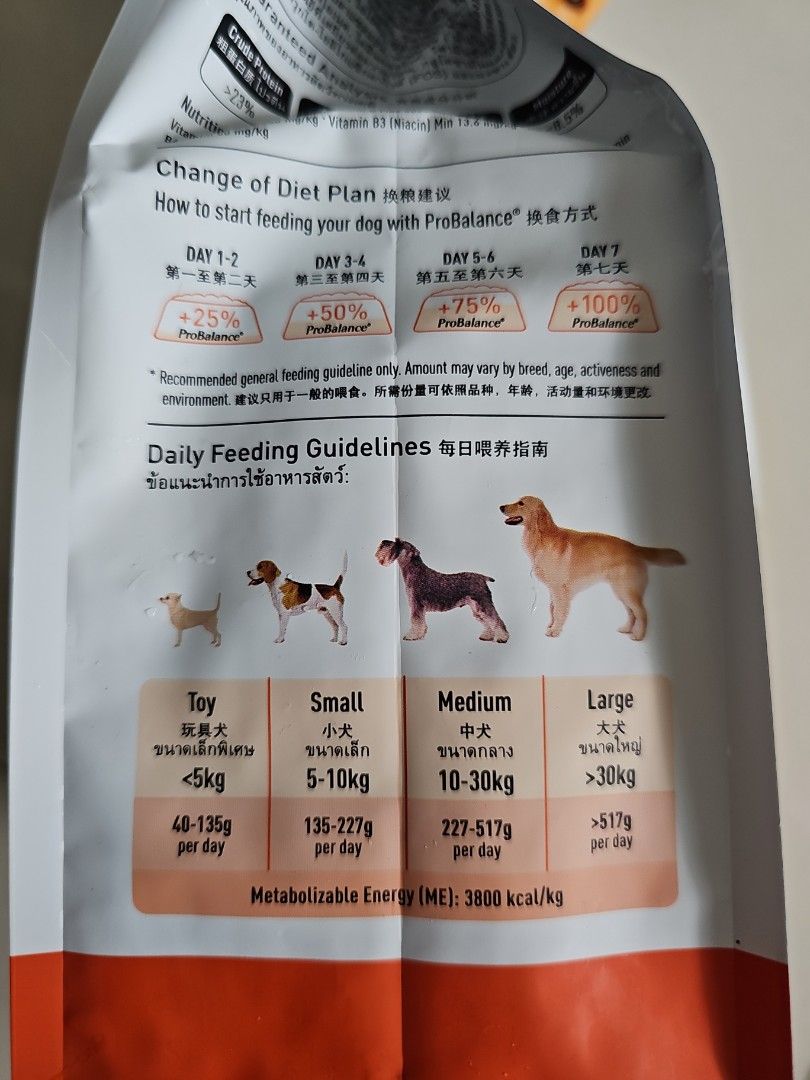 Dog food (Category: Pet Food) located in Singapore. Submitted by ansel688 (Listing ID 1375137889, Image 3). Description: Brand new ProBalance Salmon Dog Food 3kg.