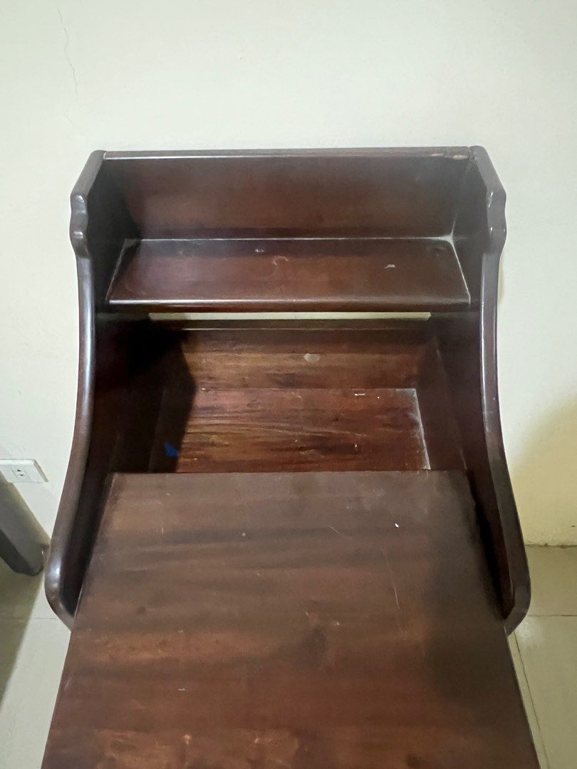 Dresser (Category: Shelves, Cabinets & Racks) located in Taguig. Submitted by studio26 (Listing ID 1146825743, Image 3). Description: PLEASE READ THE ENTIRE POST TO SEE ANSWERS TO COMMON QUESTIONS Small dresser (customised) Made of solid wood Perfect for small rooms With a hidden drawer Dimensions: 94x42x40cm (HxWxD) LOCATION Taguig PAYMENT Cashless payment only. GCash or BPI DELIVERY To be arranged and shouldered by buyer. .