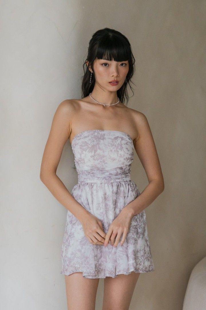 Edith Mini Romper Dress (Light Taupe Floral) (Category: Dresses) located in Singapore. Submitted by pamxlaa (Listing ID 1375097214, Image 1). Description: BNWTIP [CARRISLABELLE] Edith Mini Romper Dress (Light Taupe Floral), Size XS In between size can size down $38 mailed no negos, no trades.