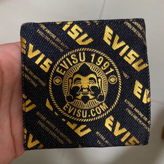 EVISU 1991  黑色牛仔布金字小袋62978591505793112