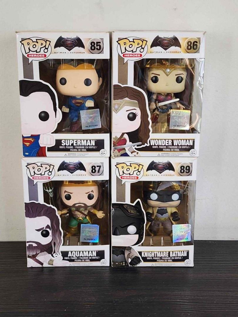 Funko Pop batman V Superman (Category: Designer & Blind Box Toys) located in Quezon City. Submitted by jacjian (Listing ID 1375180963, Image 1). Description: Funko Pop Batman V Superman assorted figures. Authentic and in good condition, but box not perfect. Last price already, haggling and breaking of set will not be entertained. No trades or swaps. Buyer to book Grab or Lalamove to pick-up item in Fairview, Quezon City; after online payment thru