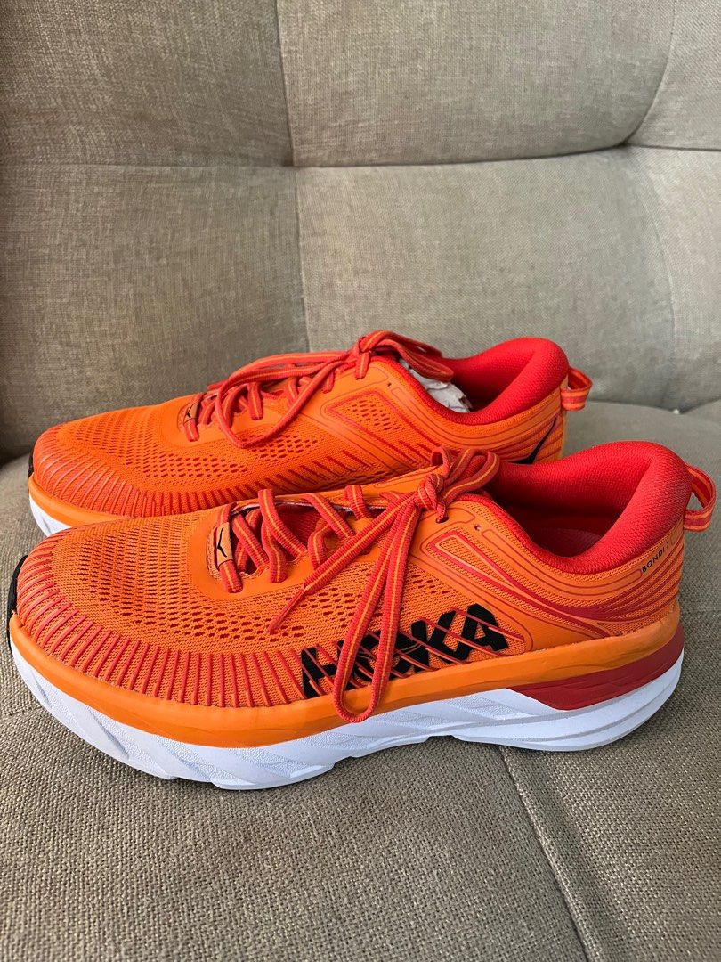 Hoka Bondi 7 (Category: Sneakers) located in Quezon City. Submitted by docmdeclutters (Listing ID 1375216656, Image 3). Description: Hoka Bondi 7 Persimmon Orange Brandnew/ Never been used Original price 9-10k Perfect for running/work out shoes.