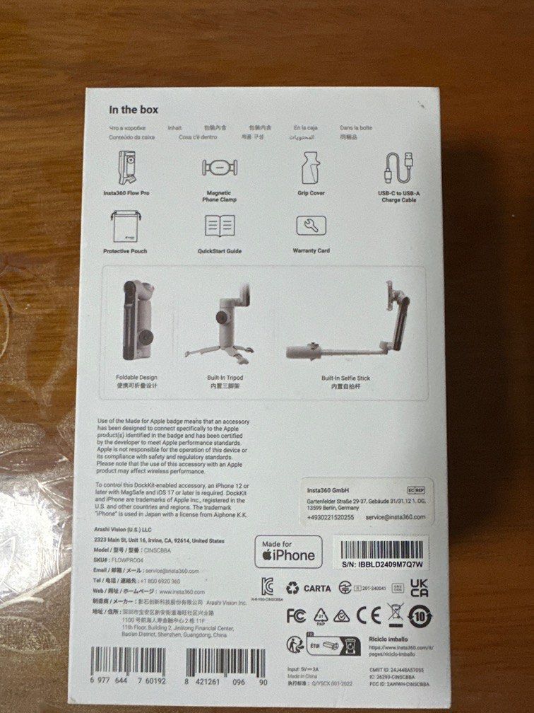Insta360 Flow Pro (Category: Other Gadgets) located in Singapore. Submitted by misterbriefs (Listing ID 1375220102, Image 3). Description: Brand new, still comes with the original box, only used once lightly by me Retail 223 .