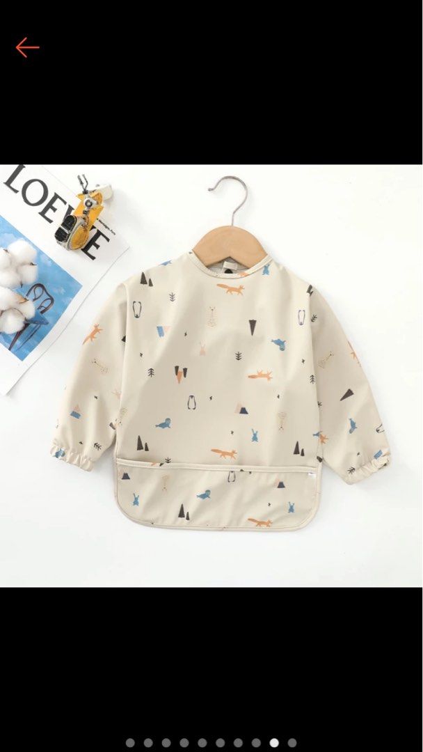 Konges Slojd waterproof baby toddler long sleeves bib (Category: Weaning & Toddler Feeding) located in Singapore. Submitted by bebechan (Listing ID 1375153159, Image 2). Description: First one is like new. Second has some stains on the sleeves inside. $8 for both..