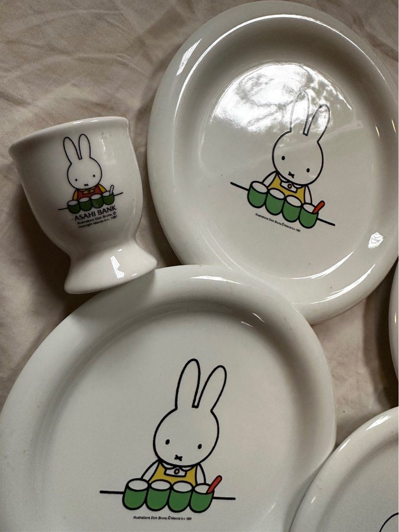 Miffy Plates set (Category: Dinnerware & Cutlery) located in Manila. Submitted by konami_bjork (Listing ID 1375185621, Image 2). Description: 4 pcs. Miffy plate with two Egg cup holder. ₱200 each for plate ₱100 each for egg cup holder ₱800 Bundle price 4 pcs. Plate and 2 egg holder 3 sets avail. Bundle price discount pa po. .