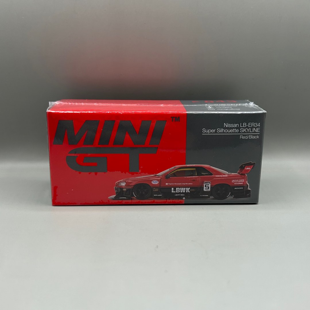 Mini GT #843 Nissan LB-ER34 Super Silhouette SKYLINE Red/Black /LBWK GT ...