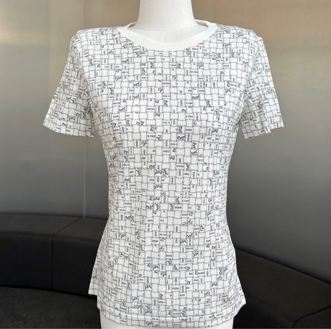 NEW Hermes Bolduc au Carre micro t-shirt 34, Luxury, Apparel