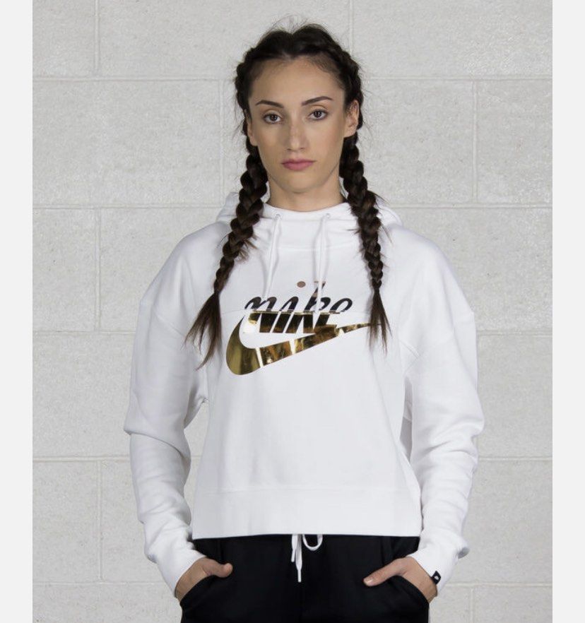 NIKE NSW Women’s Metallic Gold Rally Hoodie Crop
