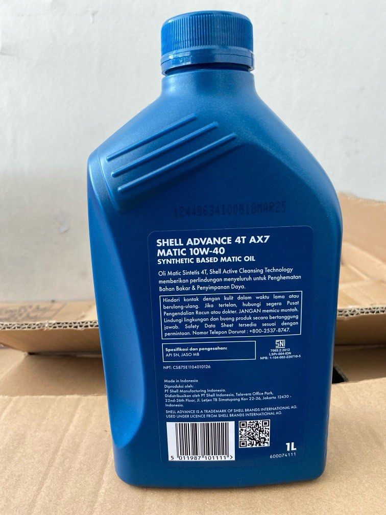Iklan Shell OLI SHELL ADVANCE AX7 MATIC 10W-40 1L, Motor di Carousell