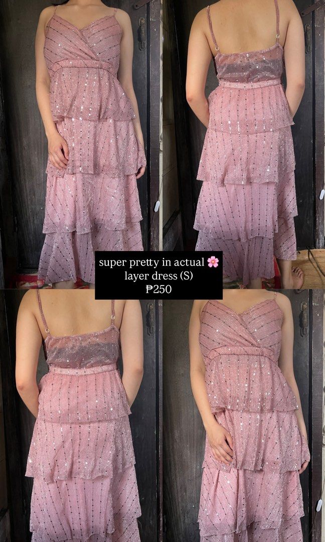 Pink fairy layer dress (Category: Dresses) located in Manila. Submitted by deecluttering98 (Listing ID 1375102653, Image 1). Description: XS-S sparkly perfect for birthday shoot, super pretty in actual 🥰.