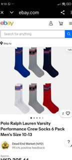 Polo Ralph Lauren 6 pack crew socks 10-13629785916439051115