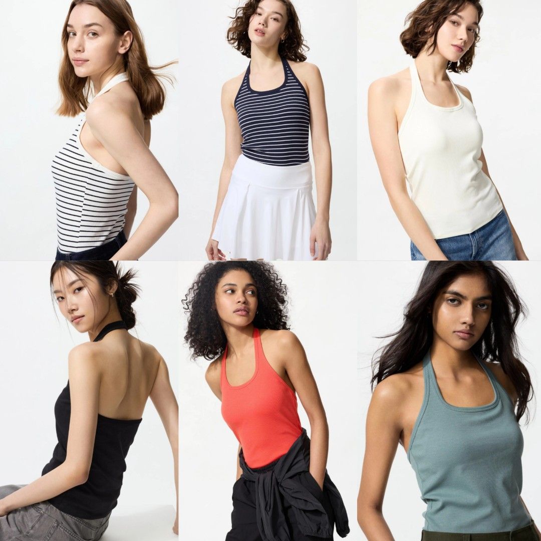 PRE ORDER Uniqlo Open Halter Back [ETA: June 29] (Category: Sleeveless) located in Davao. Submitted by gca.goodsph_ (Listing ID 1375224752, Image 1). Description: XS - 3XL 50% DP.