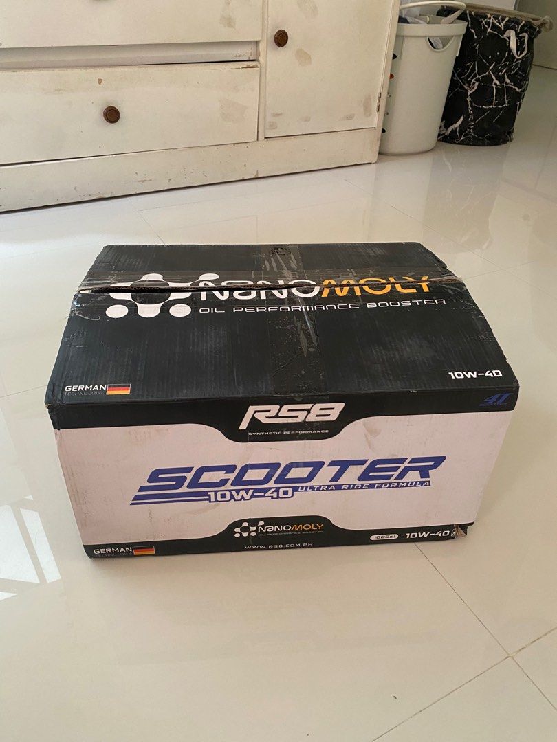 RS8 SCOOTER OIL SYBNTHETIC PERFORMANCE 10w~40 (Category: Maintenance Fluids and Filters) located in Taguig. Submitted by declutterme12 (Listing ID 1375237635, Image 3). Description: For sale: RS8 SCOOTER OIL SYTHETIC PERFORMANCE 10w-40 🗨️Friction less 🗨️Temperature CONTROL: LESS init sa makina 🗨️Smooth ENGINE ACTION 🗨️Long ride FORMULA OR CITY riding 🗨️ Highest VISCOSITY up to 165'C Mura php240 for 1liter kesa sa motor shop 300+ Pm lang.