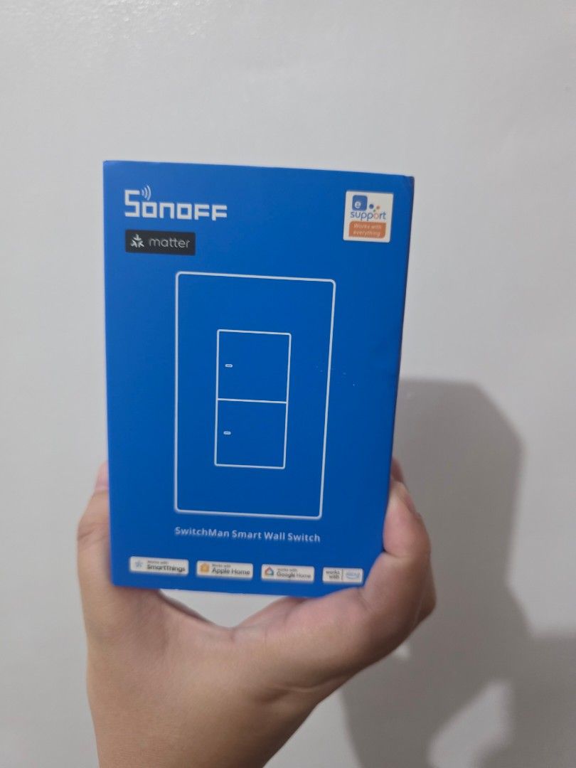 Sonoff Matter Smart Switch (2 Gang & 3 Gang) (Category: Electrical, Adaptors & Sockets) located in Dasmarinas. Submitted by ramyeong (Listing ID 1375154002, Image 2). Description: Selling 2 gang and 3 gang Sonoff smart switches (neutral wire required) 2 gang = 700 3 gang = 800 In stock 2 gang - 5pcs 3 gang - 9pcs Will give discount if will get all stocks. RFS: incorrect spec from electrician.
