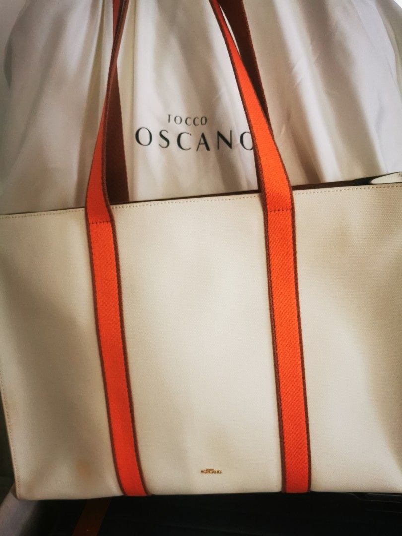 Tocco Toscano Brooklyn Tote in Apricot (Category: Tote Bags) located in Quezon City. Submitted by isabelnecessary (Listing ID 1373830307, Image 1). Description: Tocco Toscano Brooklyn Tote in Apricot Purchased and shipped from Singapore L42 W12 H31 material is waxed cotton canvas original dustbag included can fit A4 length documents, 16in laptop contact 0 976 310 1625 PHP6000 or your best offer no COD Payment via PayMaya, GCASH, or Instapay Deliv
