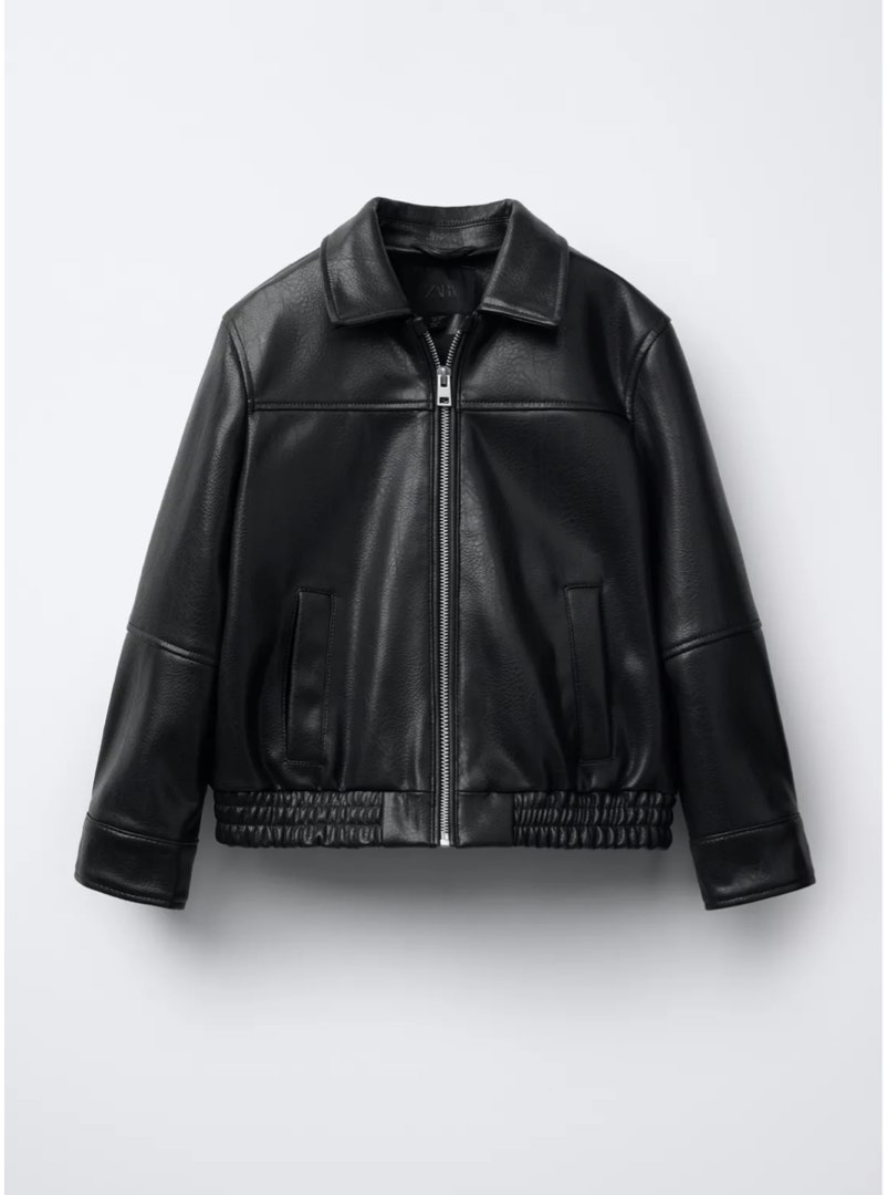 Zara Leather Effect Bomber Jacket, Women's Fashion, Coats, Jackets and ...