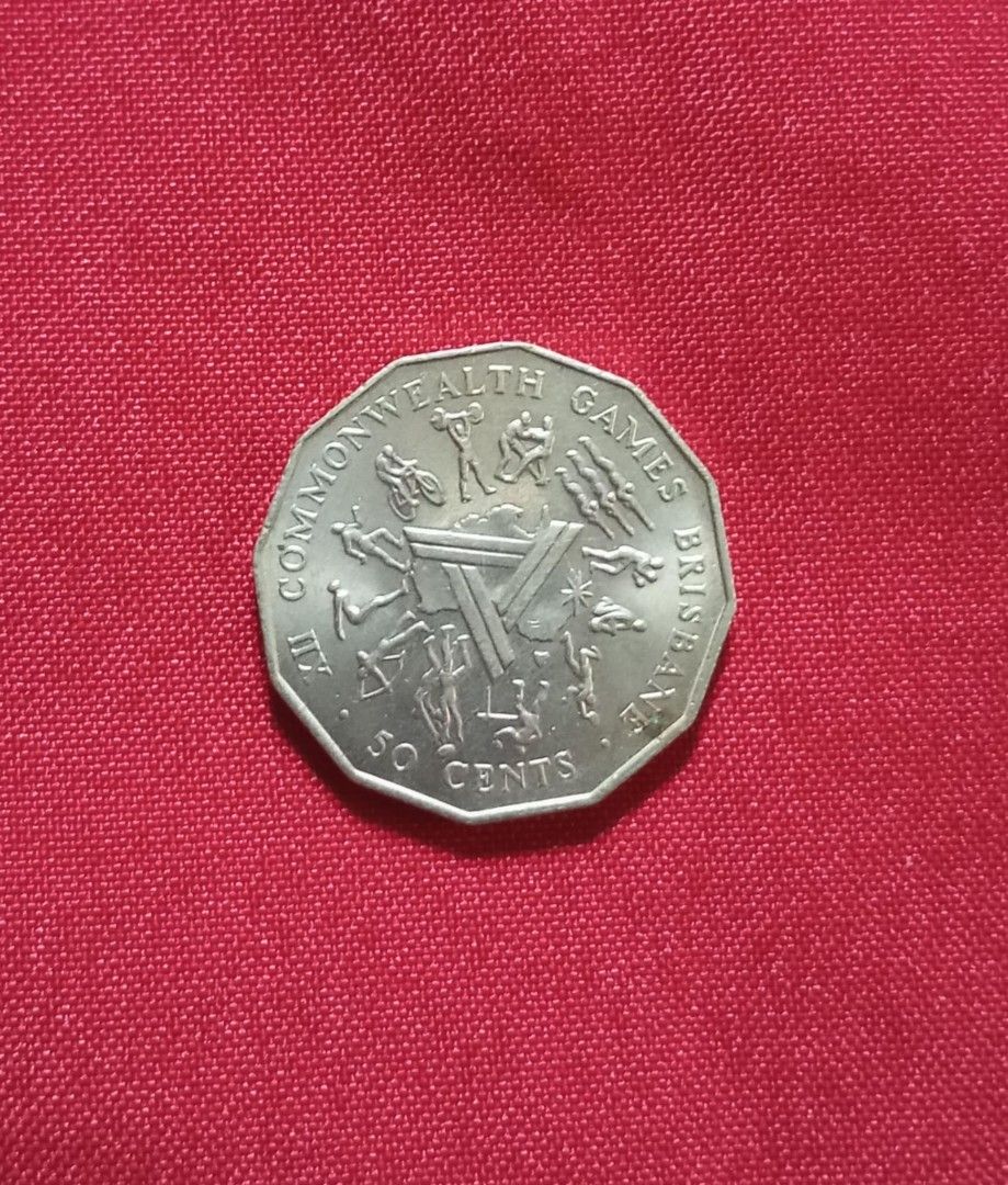 1982 Australian Brisbane Commonwealth Games 50 Cent Coin (Category: Currency) located in Quezon City. Submitted by jojoscollectibles (Listing ID 1375302207, Image 1). Description: Small discoloration as seen in last photo.