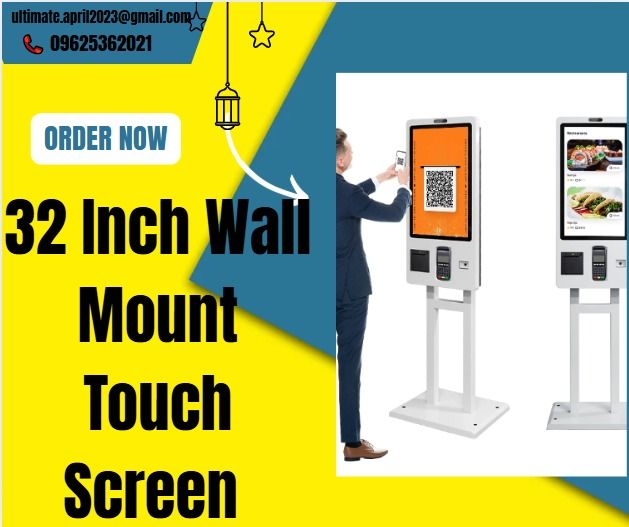 32 Inch Wall Mount Touch Screen Fast Food Ordering KIOSK Self Service ...