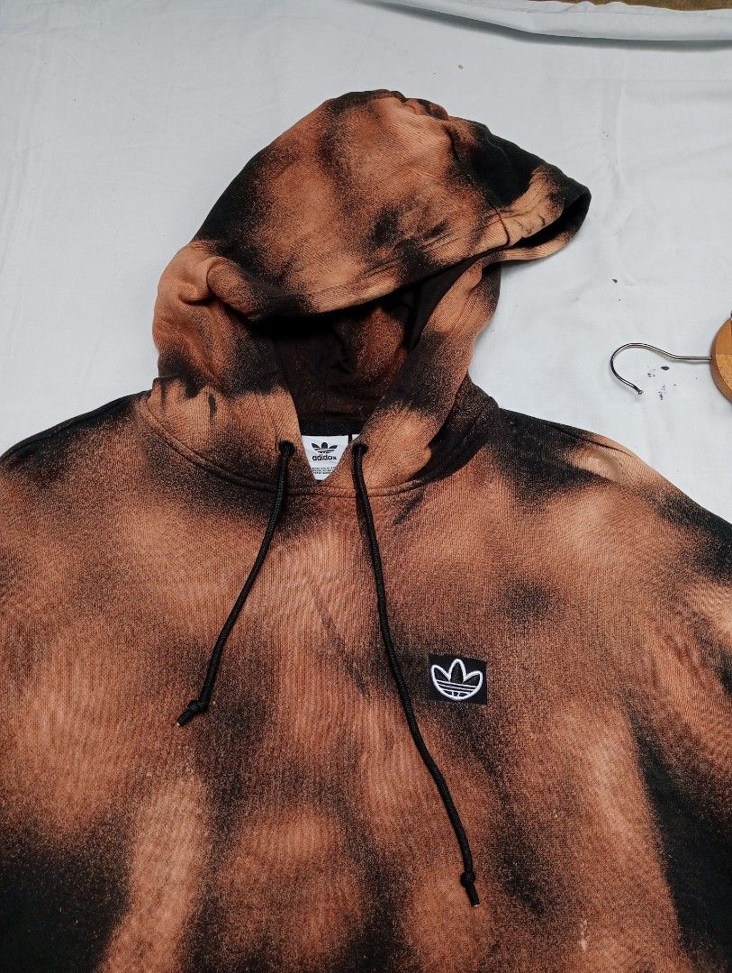 Adidas bleach dye hoodie (Category: Coats, Jackets and Outerwear) located in Pili. Submitted by purestuffph (Listing ID 1375405724, Image 2). Description: Adidas d.i.y bleach dye hoodie size: small/34 (Med to Large women's) width: 22 length: 24 9.5+/10 condition no issue 450 + shipping fee.