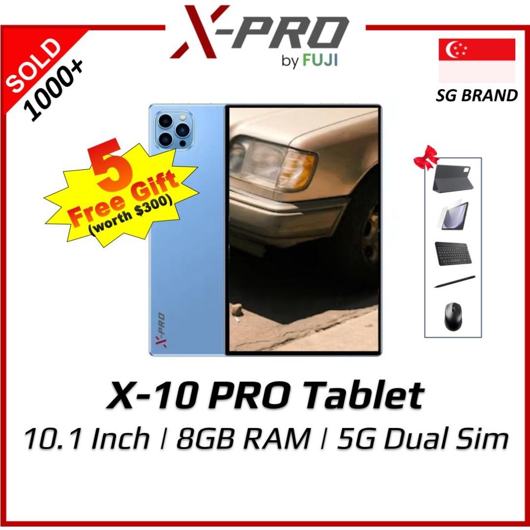 Brand New X-10 PRO Tablet- By XPRO- 10.1 Inch - 8GB RAM - Latest Android - Snapdragon Processor - New Set In Box - Lightweight - easy carry (Category: Laptops & Notebooks) located in Singapore. Submitted by buyatfuji (Listing ID 1375295792, Image 1). Description: "🚀 𝐗-𝟏𝟎 𝐏𝐑𝐎 𝐓𝐚𝐛𝐥𝐞𝐭 (𝟏𝟎.𝟏 𝐈𝐧𝐜𝐡) 💻 Brand New In Box - 1 Year Warranty X-10 Pro Black - $169 X-10 Pro Blue - $169 Visit www.xpro.sg for more info ----------------------